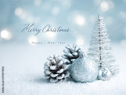 Silver Wire Tree with Snowy Ground
