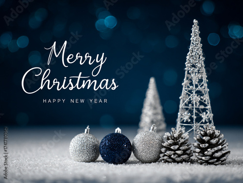 Dark Blue Background with White Tree
