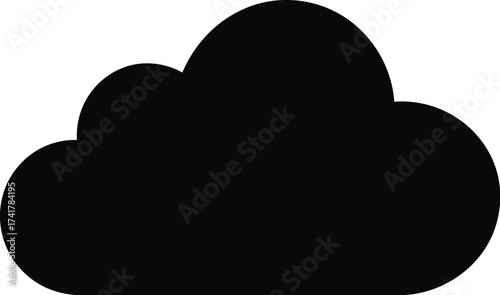 Black cloud silhouette vector graphic