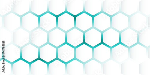 Futuristic abstract tech white 3D hexagon background. Medicine and biotechnology. Vector stock illustration. Eps10