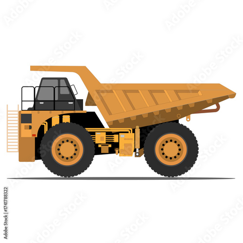 Mining Dumper Truck Side View