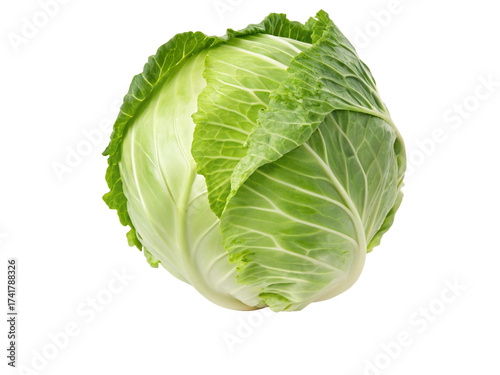 Fresh green cabbage isolated close up healthy food ingredient organic vegetable produce