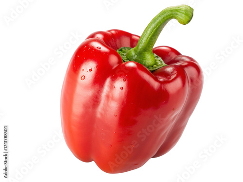 Vibrant red bell pepper fresh vegetable isolated for culinary use and healthy eating
