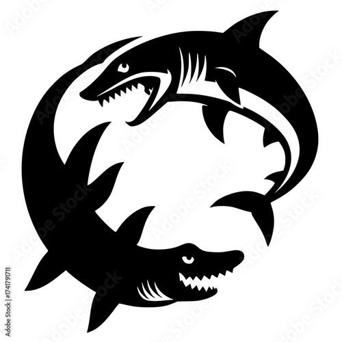 Fish monster silhouette