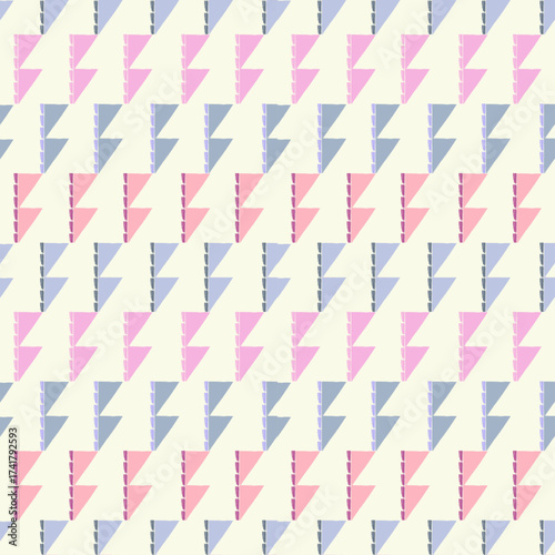 Colorful geometric seamless pattern with stars and ribbons for festive decoration design