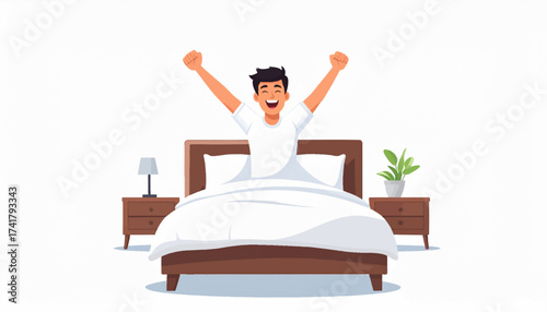 Wake up with happy face