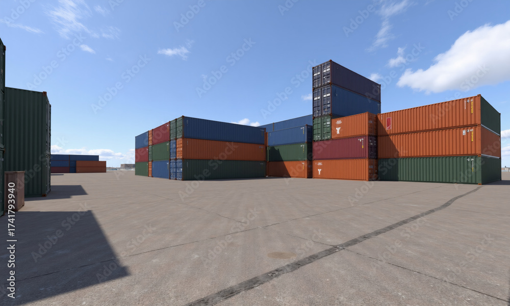 Fototapeta premium container cargo freight containers