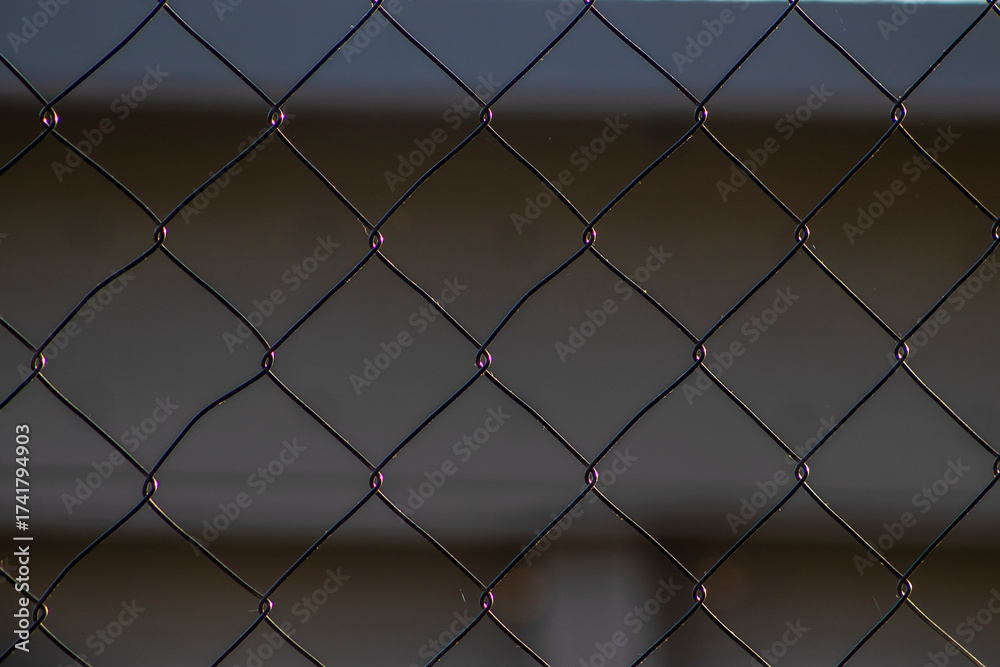Fototapeta premium Close-up of a wire fence in Brazil. Abstract image suitable for illustrating borders, security, or restriction concepts.