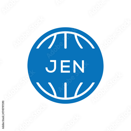 JEN Basketball Icon Logo. JEN Design for Sports Team, Club, and Athletic Branding. JEN Best Icon.

