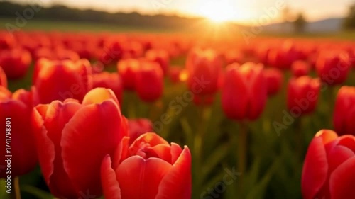 red tulips in the garden