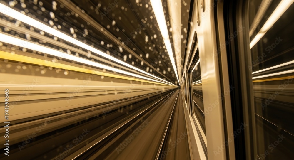 custom made wallpaper toronto digitalView from a fast-moving train through a tunnel, streaks of light and blurred motion