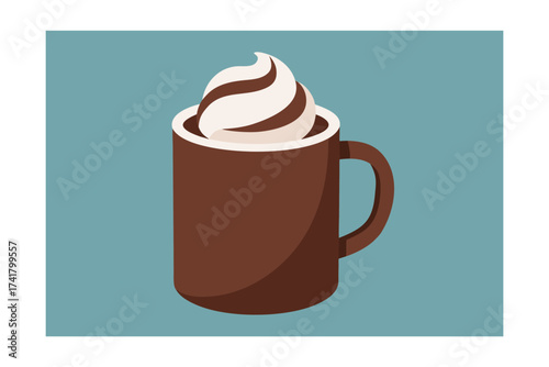cup of coffee with chocolate vector design icon logo 