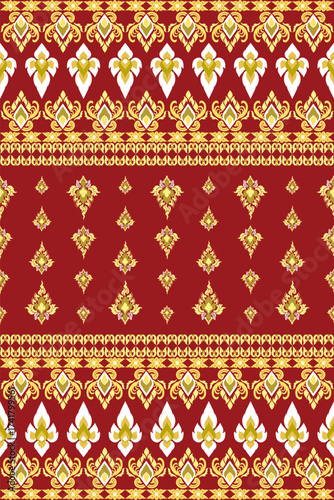 Folk Art Thai Pattern, abstract folk art, Thai patterns, unique designs, fabric patterns, printing, artwork, covers, publications, wallpaper, carpets, product patterns.