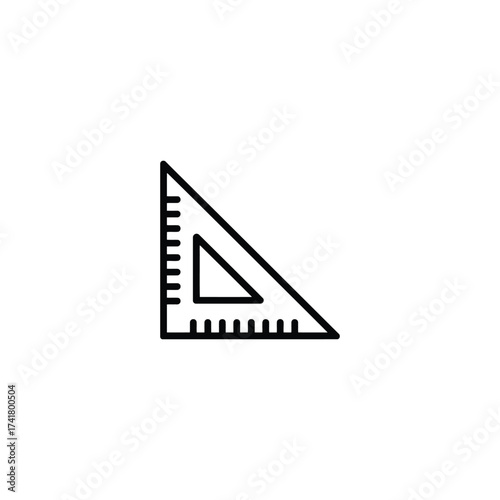 Drafting Tool for Precision Accurate Measurements Using Right Triangle Ruler for Blueprint Design and Architecture Planning with Graduated Markings