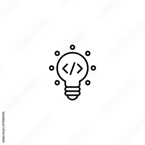 Innovative Coding Lightbulb An Emblem of Creative Software Development And Problem Solving Through Programming Solutions