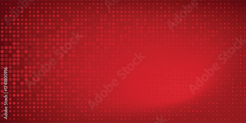 Red diagonal geometric shape with halftone. Modern fiber textured.