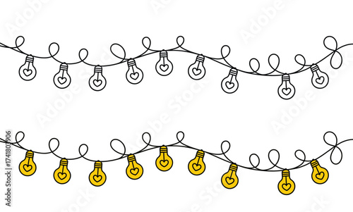 Charming heart lightbulb string for adorable decorations and festive celebration designs