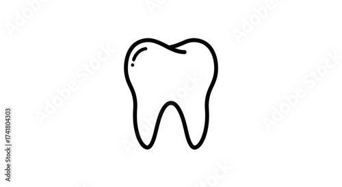 Minimal Tooth Icon Outline – Simple Dental Logo Symbol in Flat Design