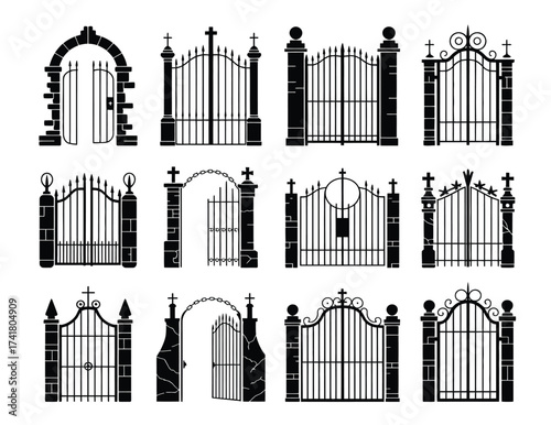 Elegant wrought iron gates set for a historical property or classic design project