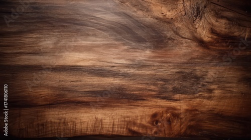 Wood Texture | Dark Brown Weathered Wood Texture with Natural Grain and Knot Details Background for Design