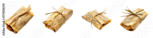 Wallpaper Mural Delicious tamales wrapped in corn husks tied with string on transparent background generative ai Torontodigital.ca