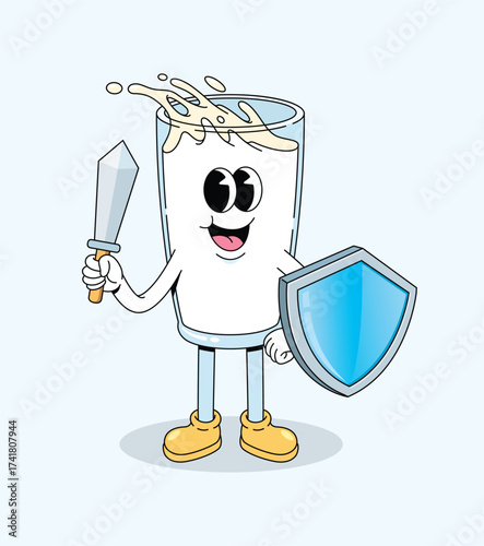 milk protection cartoon illustration