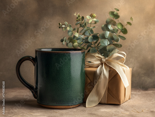 Forest Green Mug with Elegant Gift Box