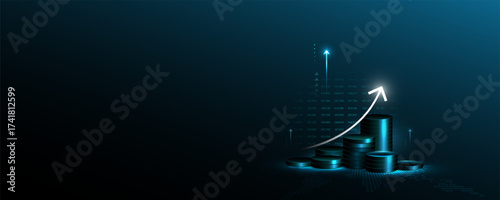 Financial concept, information, stock trading and currency exchange and business increase.