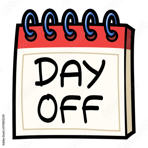 day off calendar cartoon sticker illustration
