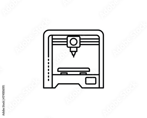 3D printer vector illustration