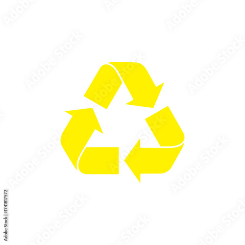 Wallpaper Mural A bright yellow recycling symbol vector design on transparent background Torontodigital.ca