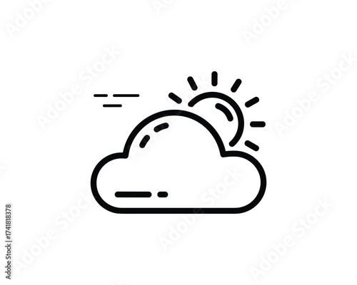 cloud sun weather vector illustration