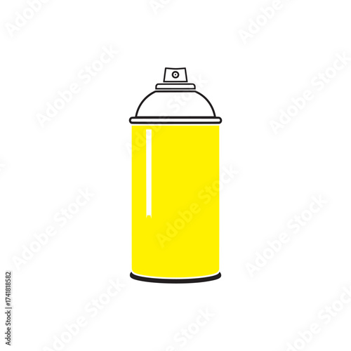 A single yellow spray paint can vector design on transparent background