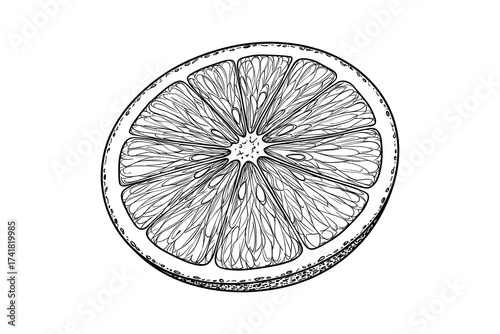 Lemon slice citrus fruit vector illustration