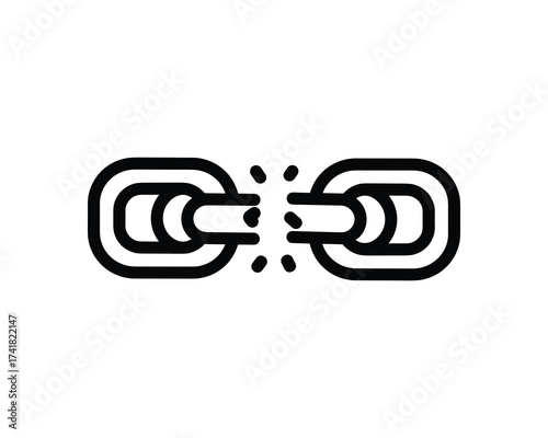 Broken link vector illustration