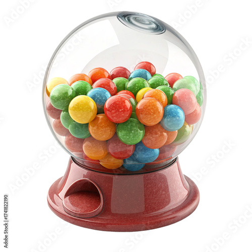 Vintage gumball machine overflowing with vibrant colorful candies, a nostalgic treat sparking joy and childhood memories