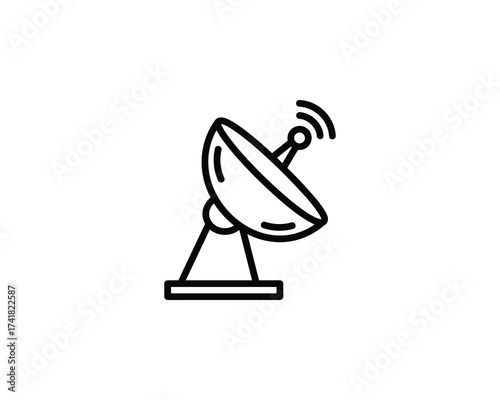 Satellite dish communication vector illustration