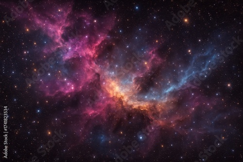Wallpaper Mural Vast cosmic nebula clouds with vivid ionized gases swirling across star filled space Torontodigital.ca