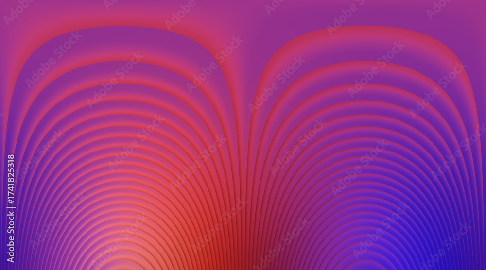 Fototapeta premium Curved Gradient Red, Purple, and Blue Semicircle Pattern Background Abstract Design