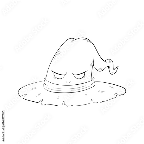 HALLOWEEN HAT LINEART ILLUSTRATION