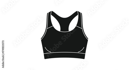 Athletic sports bra with racerback design and supportive fit for women activewear apparel mockup