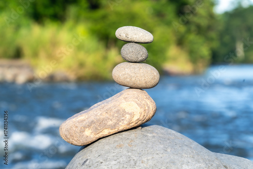 Canvas Print Stones in perfect balance, zen and yoga.