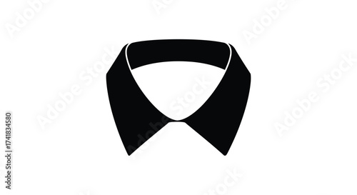 Stylish black shirt collar isolated on elegant fashion detail clothing apparel
