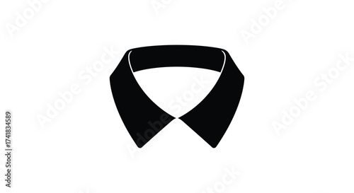 Classic black collar silhouette shirt neck accessory for formal attire and fashion design projects