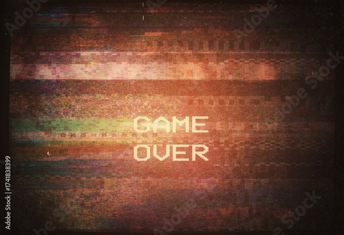 Old HD tv bad signal screen with heavy noise grain and glitch flickering, analog tv signal problem with grainy glitches distorted lines screen, hd tv no signal distorted screen retro effect, grunge