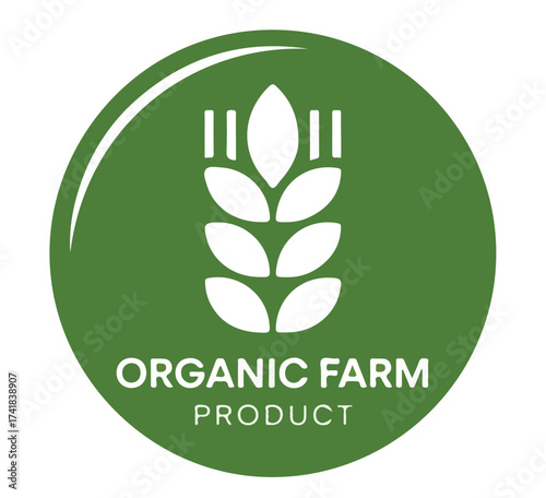 Organic farm product logo vector illustration in a minimalist style ideal for branding and sustainable business designs