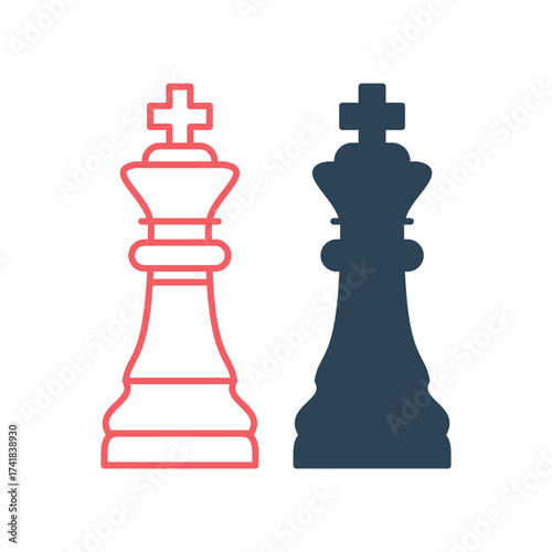 King chess piece vector illustration icons set