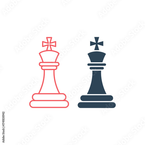 King chess piece vector illustration icons set