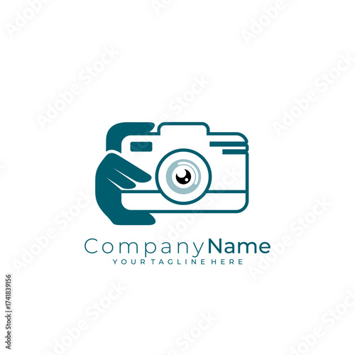old camera logo and classic look, photo studio icon