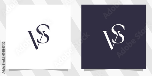 Letter sv vs logo design